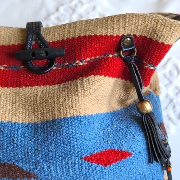 RAJ Anthropology 90s Kilim Dhurrie Carpet Bag - Picture 9 of 12